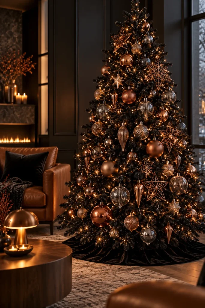 Christmas tree idea: a bold black tree