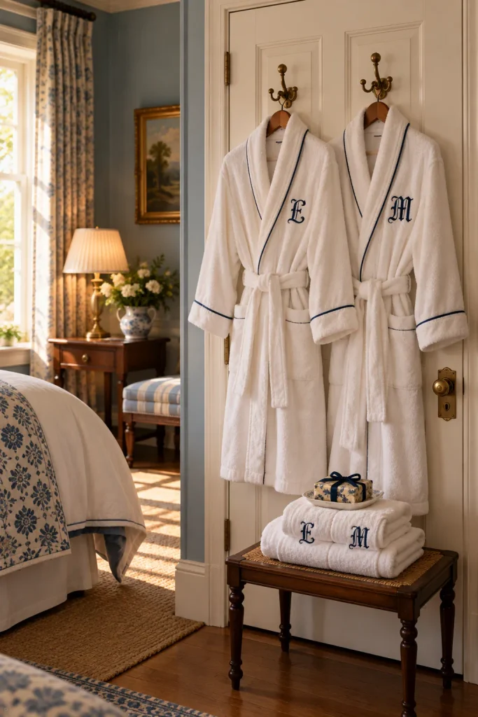 Guest bedroom idea: add monogrammed details