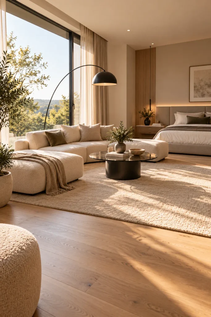 Master bedroom makeover idea: create a lounge zone by the window