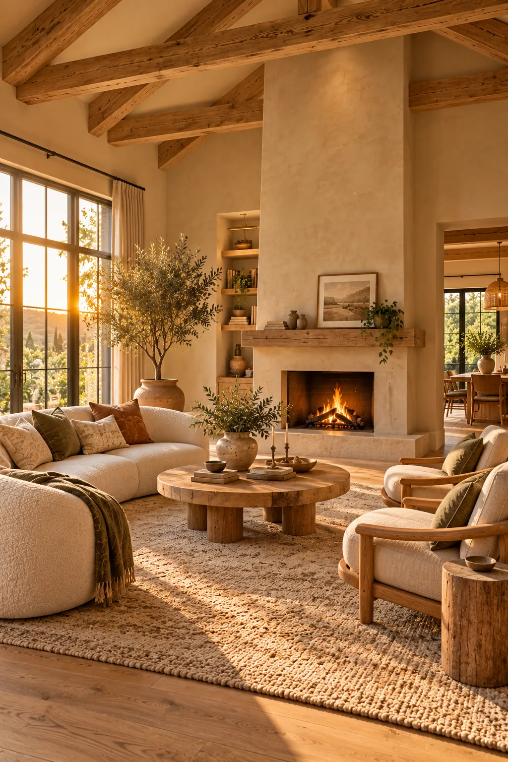 Calm earthy cottage home interior with natural textures and warm tones – earthy cottage home ideas