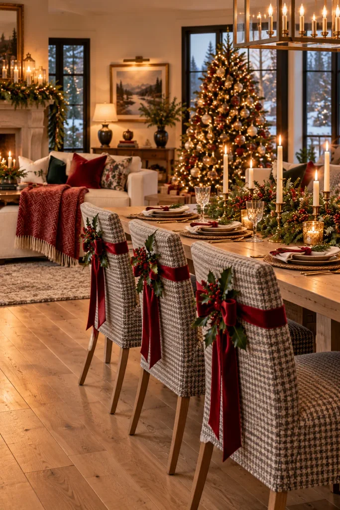 Ralph Lauren inspired Christmas idea: give your furniture a christmas wardrobe