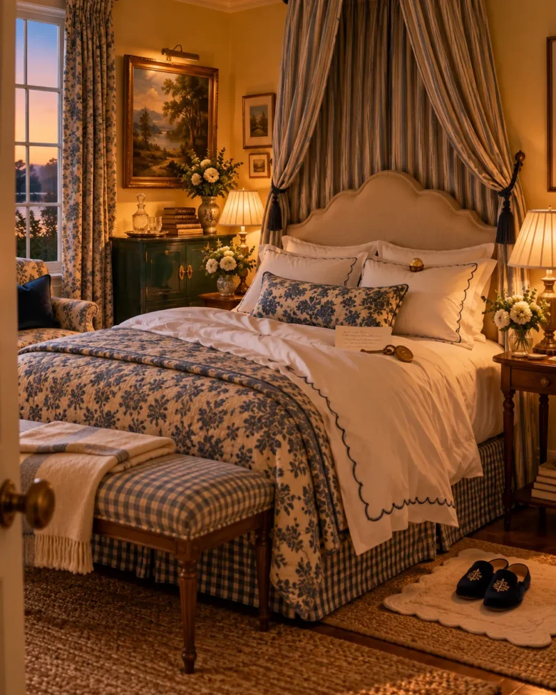 Inviting guest bedroom styled like a boutique hotel room – guest bedroom ideas