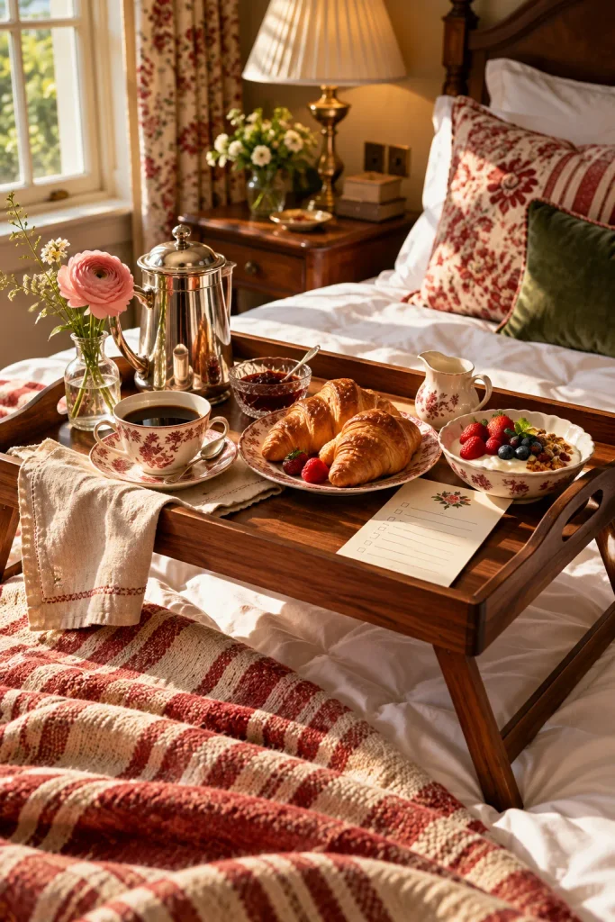 Guest bedroom idea: offer breakfast in bed with a menu card