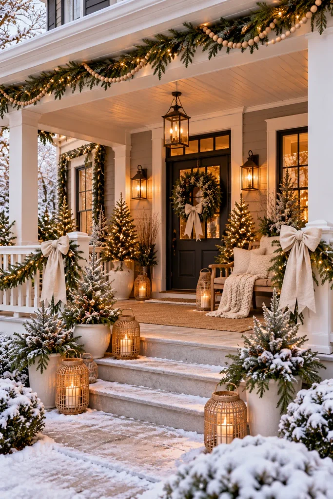 Christmas front porch idea: pull it all together with a nordic palette