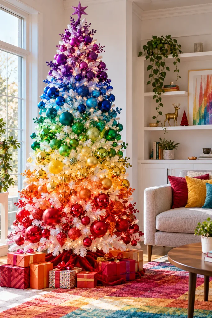 Christmas tree idea: the ombre rainbow tree
