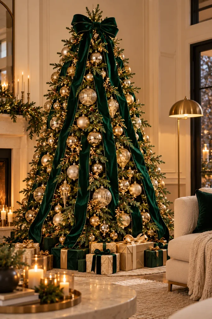 Christmas tree idea: the ribbon waterfall tree