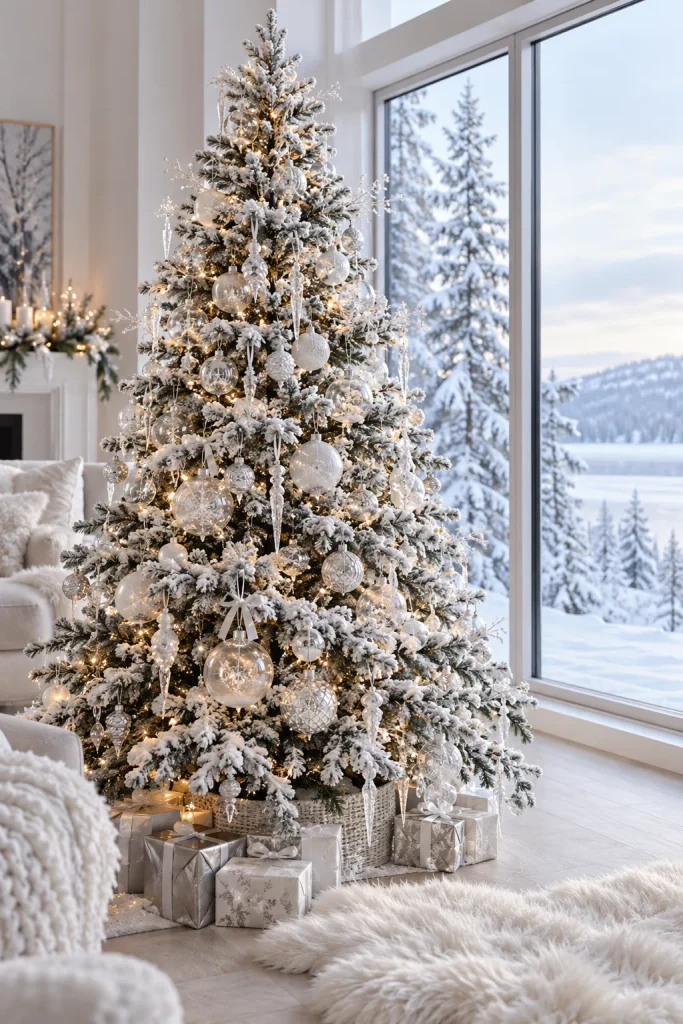 Christmas tree idea: the snowy flocked tree